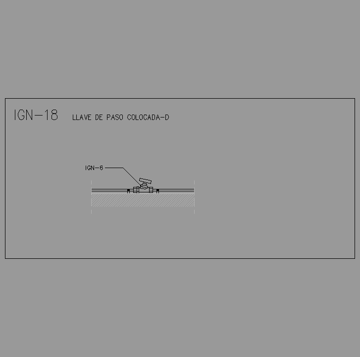 Bloque Autocad Llave de paso colocada